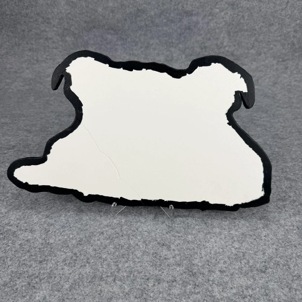 Handmade 3D Bulldog Wall Art Black White PVC Cutout Dog Decor 12